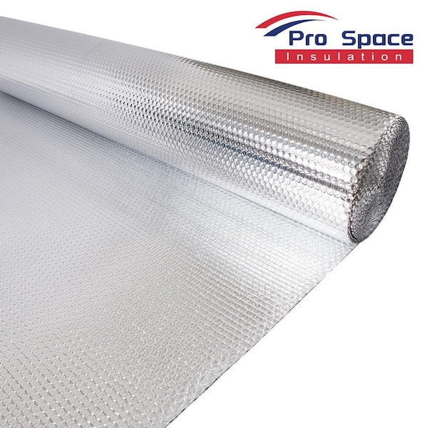 48 in. x 50 ft. Radiant Barrier Fire-Resistance Double-Sided Aluminum Foil Single Bubble Film Reflective Insulation