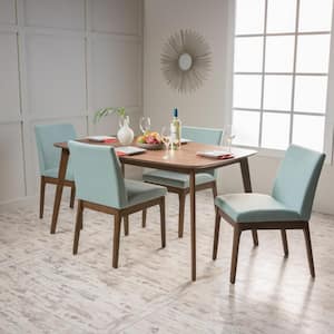 Kwame 5-Piece Mint and Natural Walnut Dining Set