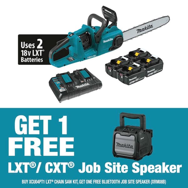 LXT 16 in. 18V X2 (36V) Lithium-Ion Brushless Battery Chain Saw Kit with 4 Batteries (5.0 Ah)