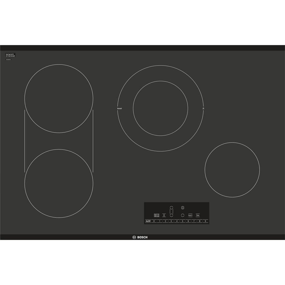 Bosch 800 30 in. Radiant Electric Cooktop in Black with 4 Elements including 3,600-Watt Element
