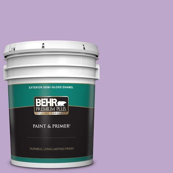 BEHR PREMIUM PLUS 5 gal. #M570-4 Cyber Grape Semi-Gloss Enamel Exterior Paint & Primer