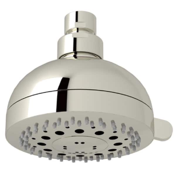 ROHL 3-Spray Patterns 4 in. Wall Mount Fixed Shower Head in Polished Nickel