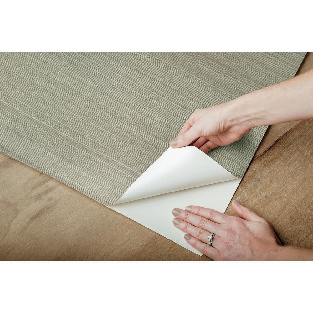 Pine Green Self-Adhesive Grasscloth Wallpaper Roll