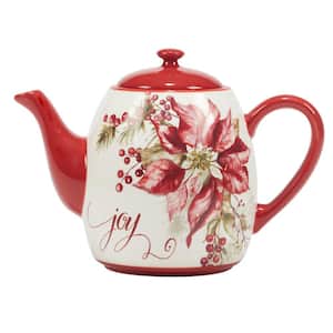 Winters Joy 1-Cup Assorted Colors Earthenware Teapot