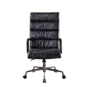 Jairo Executive Office Chair with Lift in Brushed Black Top Grain Leather