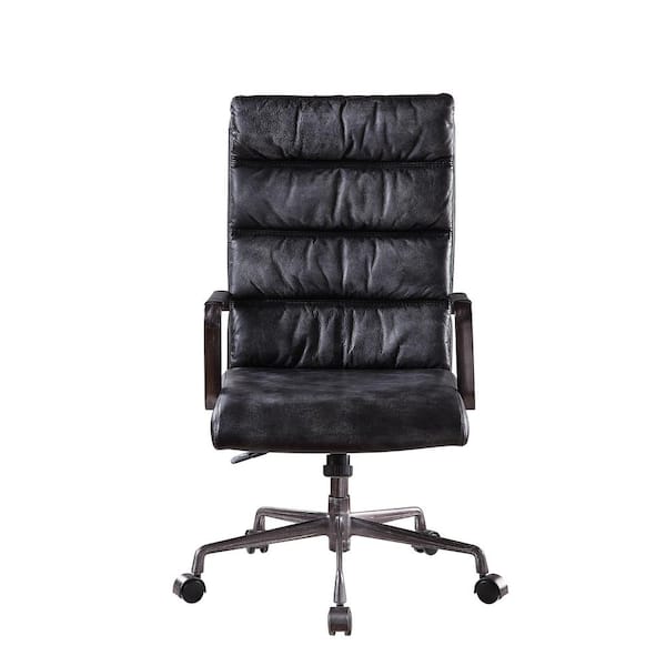 Acme Furniture Jairo Executive Office Chair with Lift in Brushed Black Top Grain Leather