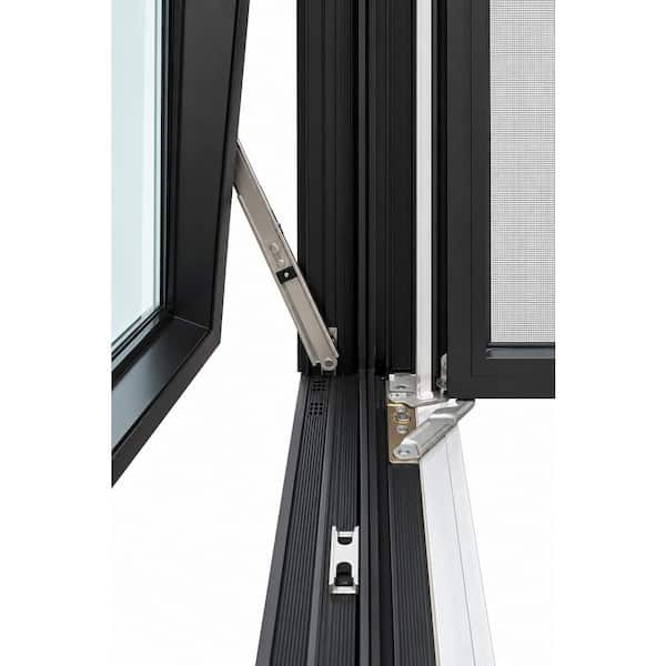 TEZA DOORS 48 in. x 24 in. Black Low-E Double-Pane Clear Glass