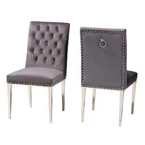 Caspera Grey and Silver Dining Chair (Set of 2)