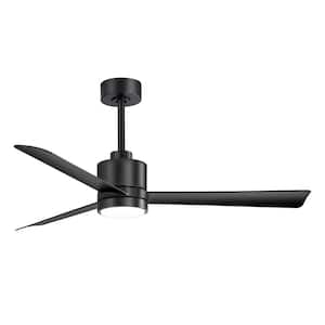 Claude 52 in. Integrated LED Indoor Black-Blade Black Ceiling Fan with Light and Remote Control Included