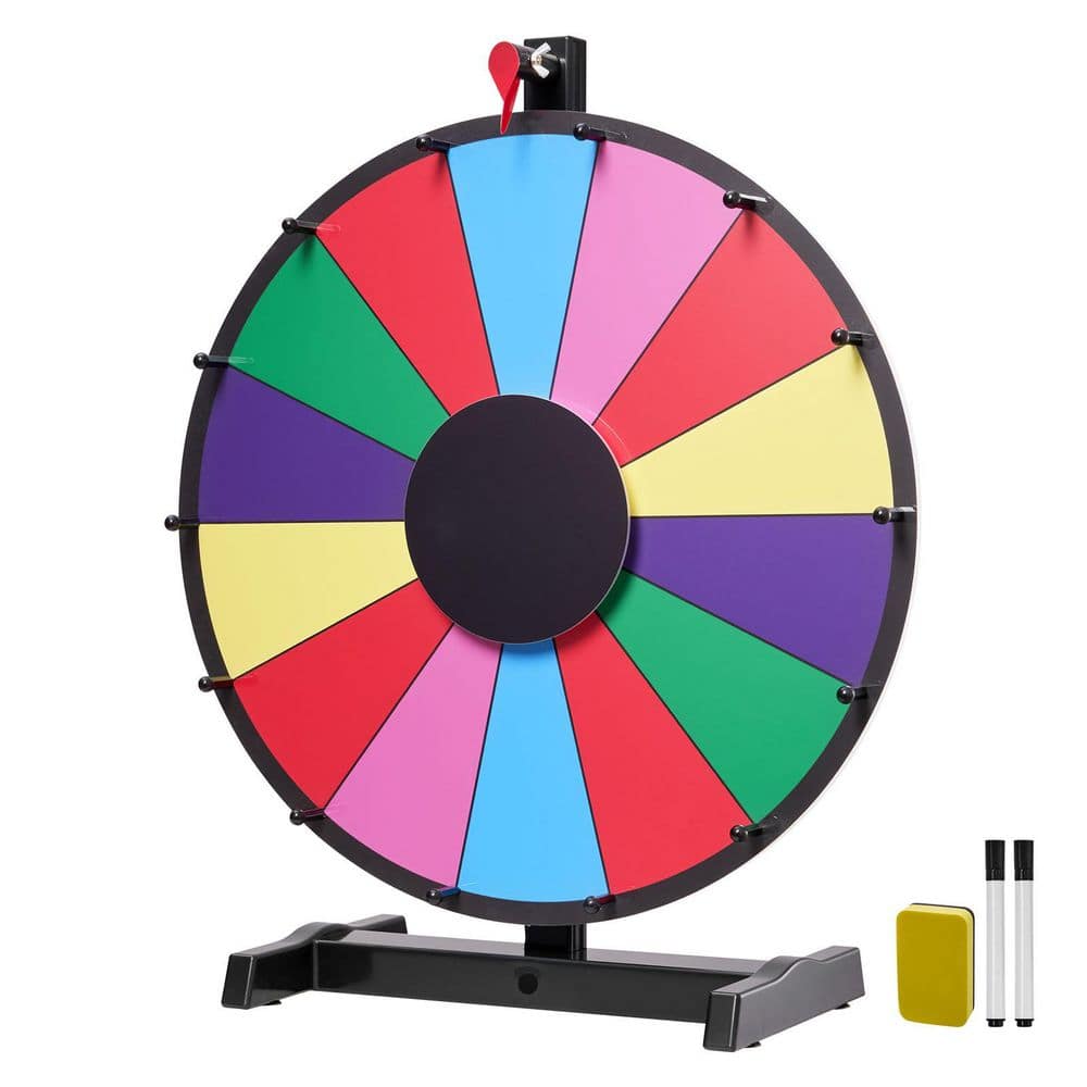VEVOR Spinning Prize Wheel, 18 in. Slots Tabletop Spinner, Roulette ...