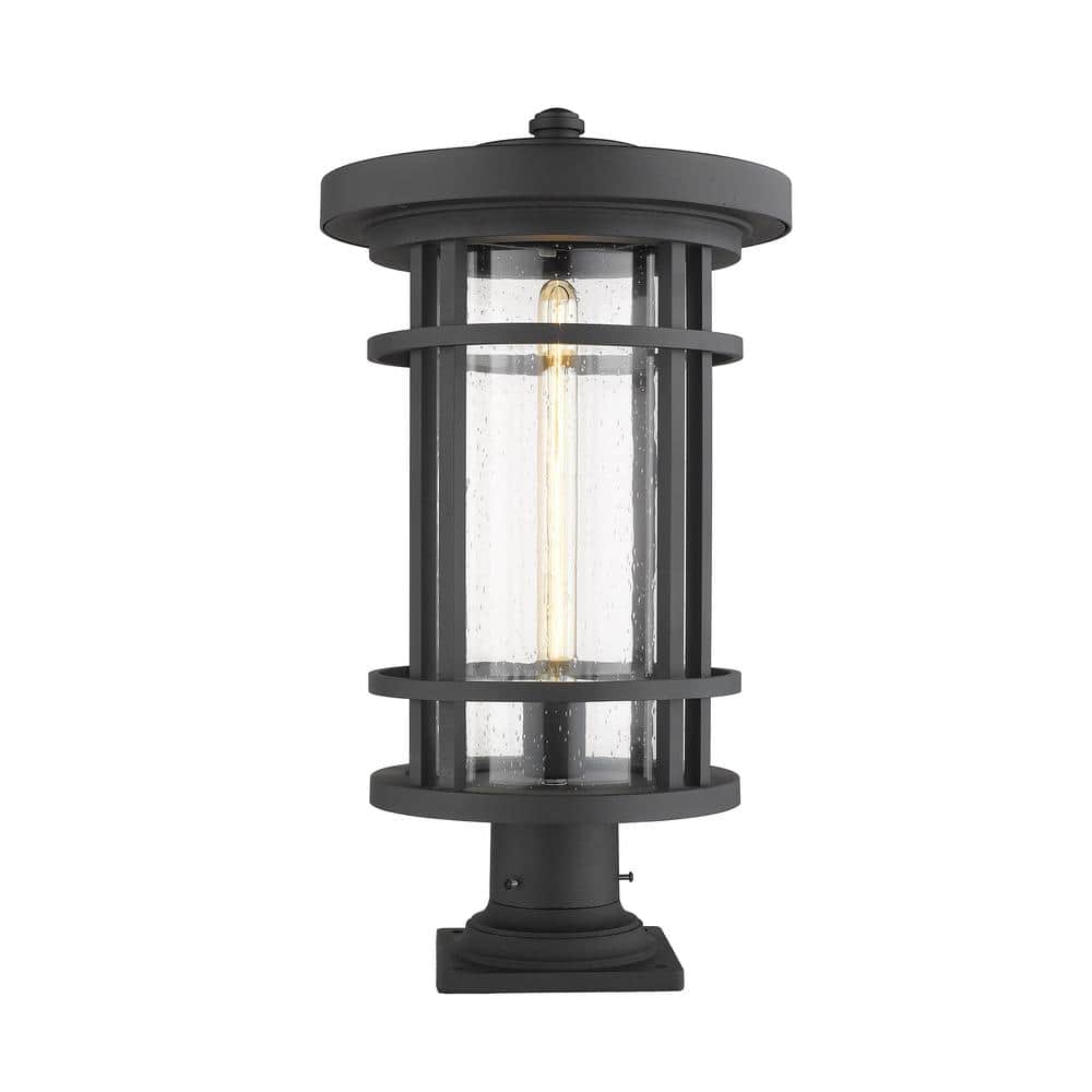 Jordan 22.25 in. 1-Light Black Aluminum Hardwired Outdoor Weather Resistant