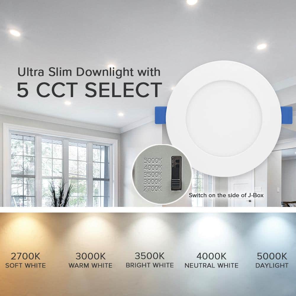 12-Pack White Aluminum 4-Inch Ultra Thin LED Downlight