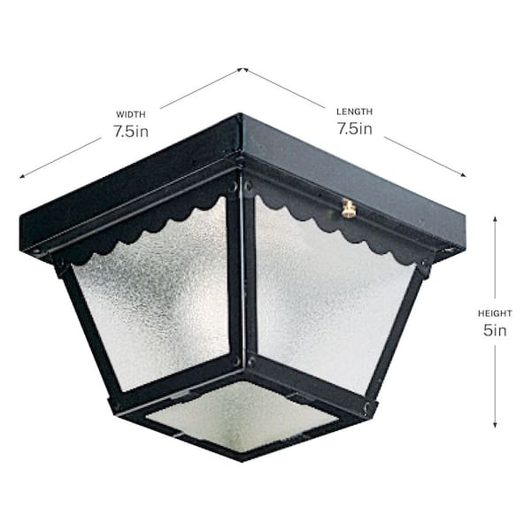 Progress Lighting 1-Light Matte Black Textured Glass Traditional