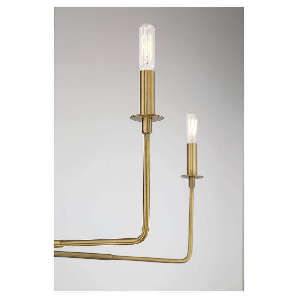 Salerno Warm Brass 6-Light Rustic Charm Chandelier