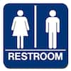 Lynch Sign 8 in. x 8 in. Blue Plastic with Braille Restroom Sign UNI-18 ...