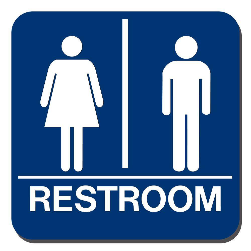8 in. x 8 in. Blue Plastic with Braille Restroom Sign price history on PriceWatchPro