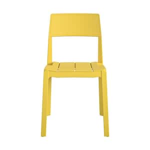 Novogratz Poolside Chandler Bright Yellow Stacking Resin Outdoor Dining Chair (4-Pack)