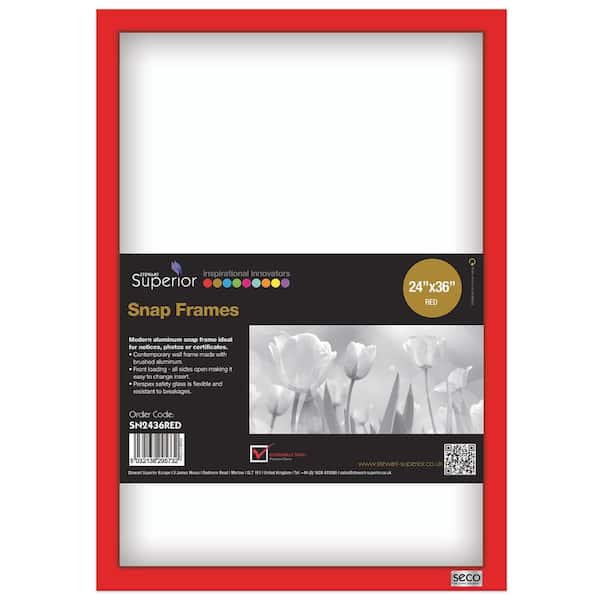 Seco Classic Snap Frame - 36 x 48 Frame Size - Rectangle - Black - 1 Each - Aluminum - Silver