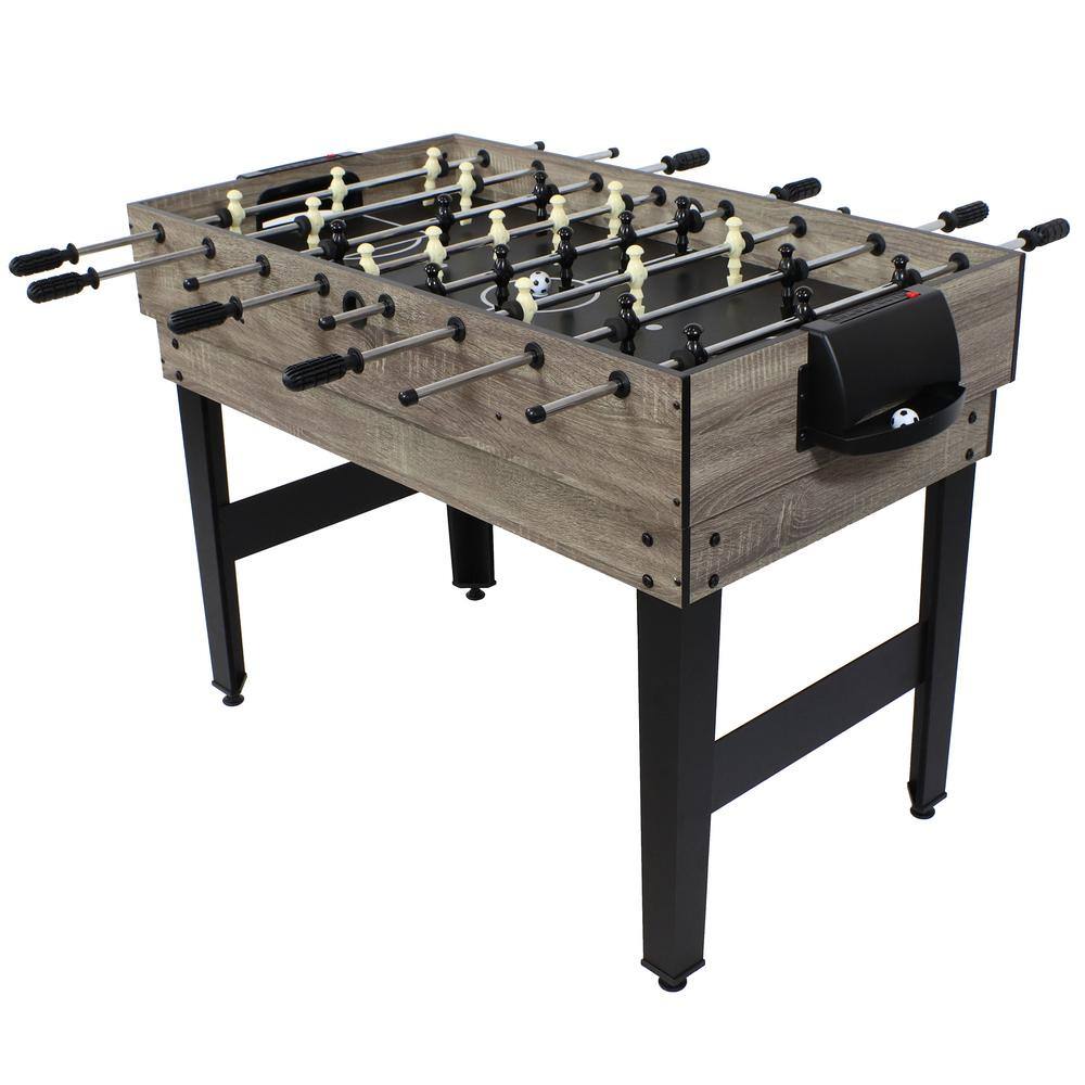 Classic Wood Stain 10-in-1 Multi-Game Table with Foosball and Billiards