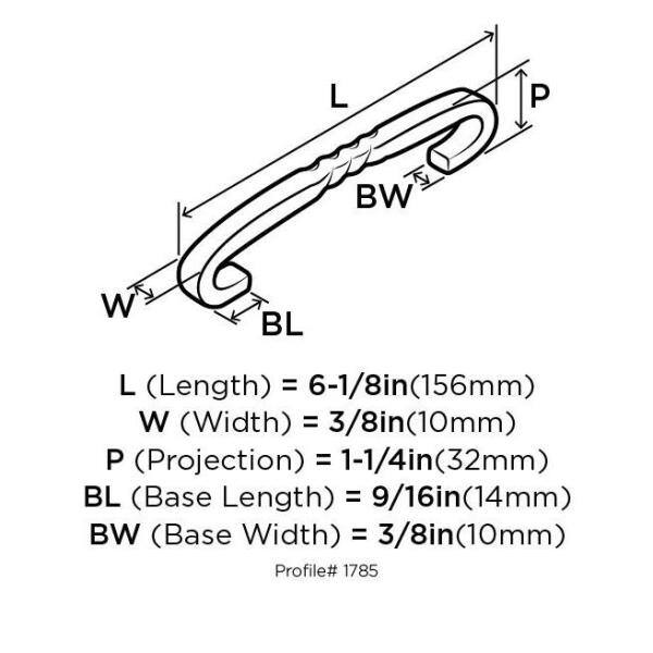 Satin Nickel 5 1/16" Center to Center Arch Cabinet Pull