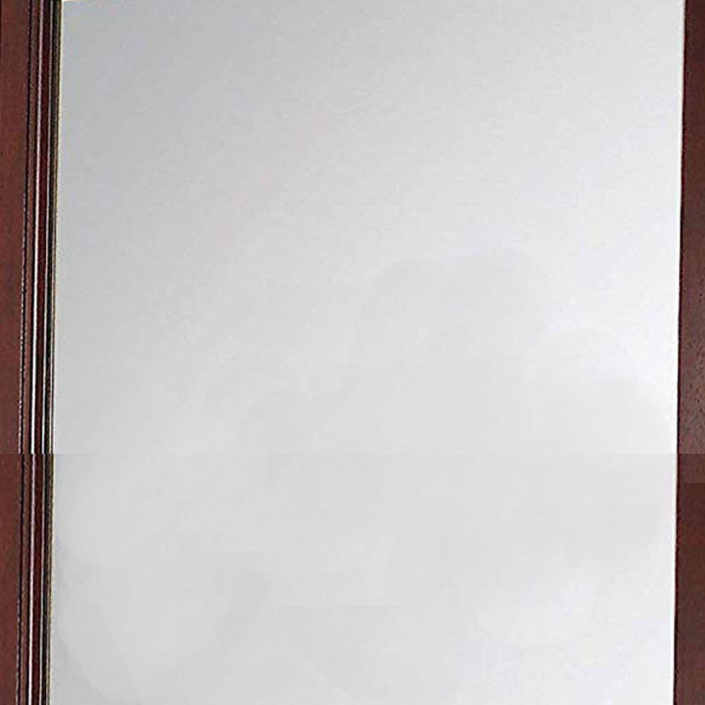 Rectangular Cherry Brown and Silver Wood Dresser Mirror