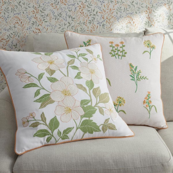 Company Cotton Clemencia Floral Decorative Throw Pillow Cover