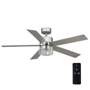 Crysalis 52 in. Integrated CCT LED with Bubble Glass Indoor Chrome Ceiling Fan with Remote Control