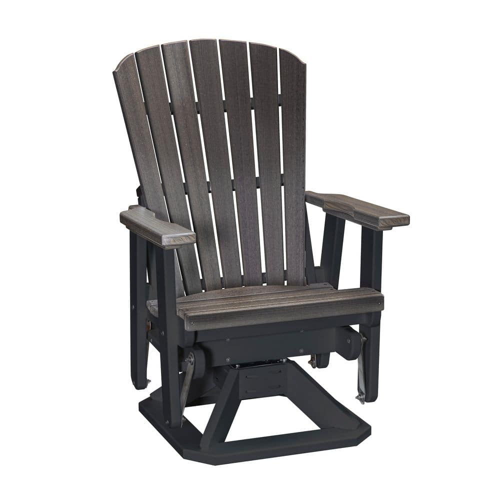 Adirondack Series 1-Person Black High Density Plastic Resin Outdoor Swivel Glider price history on PriceWatchPro