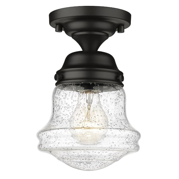 Unbranded Vaughn 6 in. 1-Light Matte Black Flush Mount