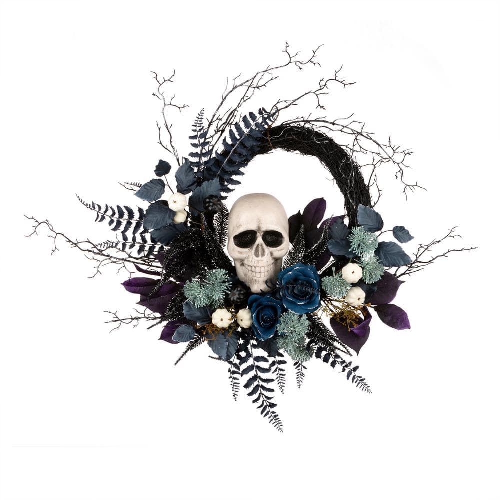 24 in. Halloween Skull Half Wreath price history on PriceWatchPro