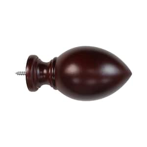 Mix And Match Antique Mahogany Wood Egg Curtain Rod Finial (Set of 2)