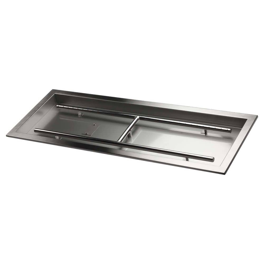 36" Rectangular Stainless Steel Fire Pit Burner with Pan