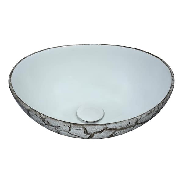 ANZZI Sona Series Oval Ceramic Vessel Sink in Grey