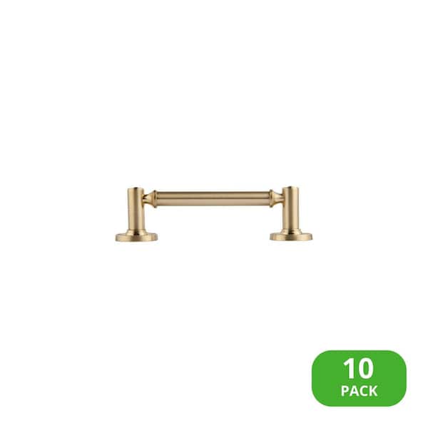 Sumner Street Home Hardware 10-Pack Minted 4 in. (102 mm) Center-to-Center Traditional Satin Brass Bar Drawer Pull