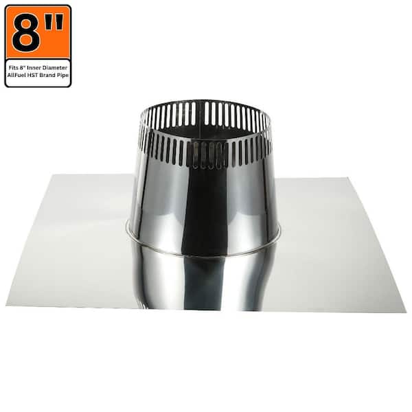 ALLFUEL HST 8 in. x 12 in. Flat Roof Flashing for Double Wall Chimney Pipe