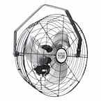 3-Speed 18 in. Indoor Black Wall Mount Fan with Wide Guard