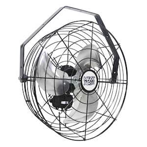 3-Speed 18 in. Indoor Black Wall Mount Fan with Wide Guard