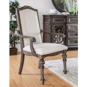 Willadeene Natural Tone Upholstered Dining Arm Chair (Set of 2)