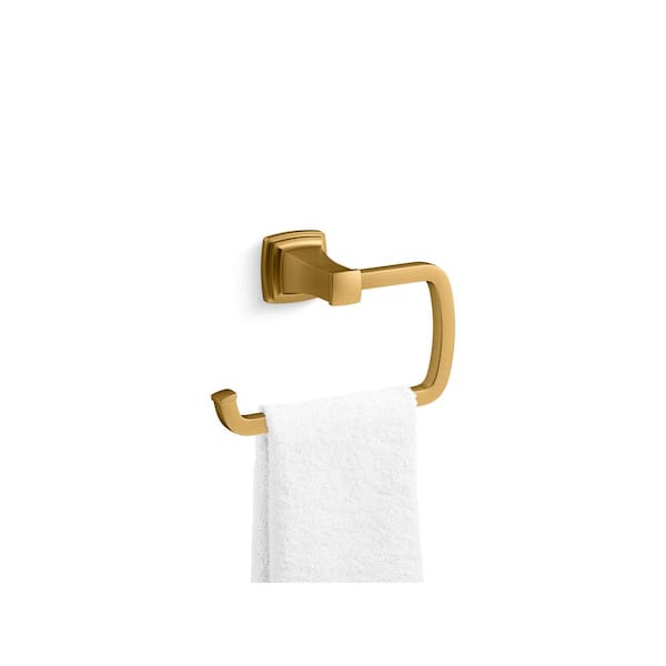 KOHLER Riff Towel Ring in Vibrant Brushed Moderne Brass
