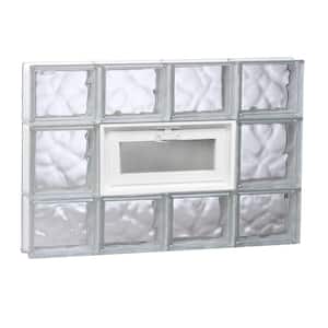 31 in. x 19.25 in. x 3.125 in. Frameless Wave Pattern Vented Glass Block Window