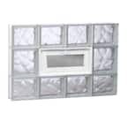 31 in. x 19.25 in. x 3.125 in. Frameless Wave Pattern Vented Glass Block Window