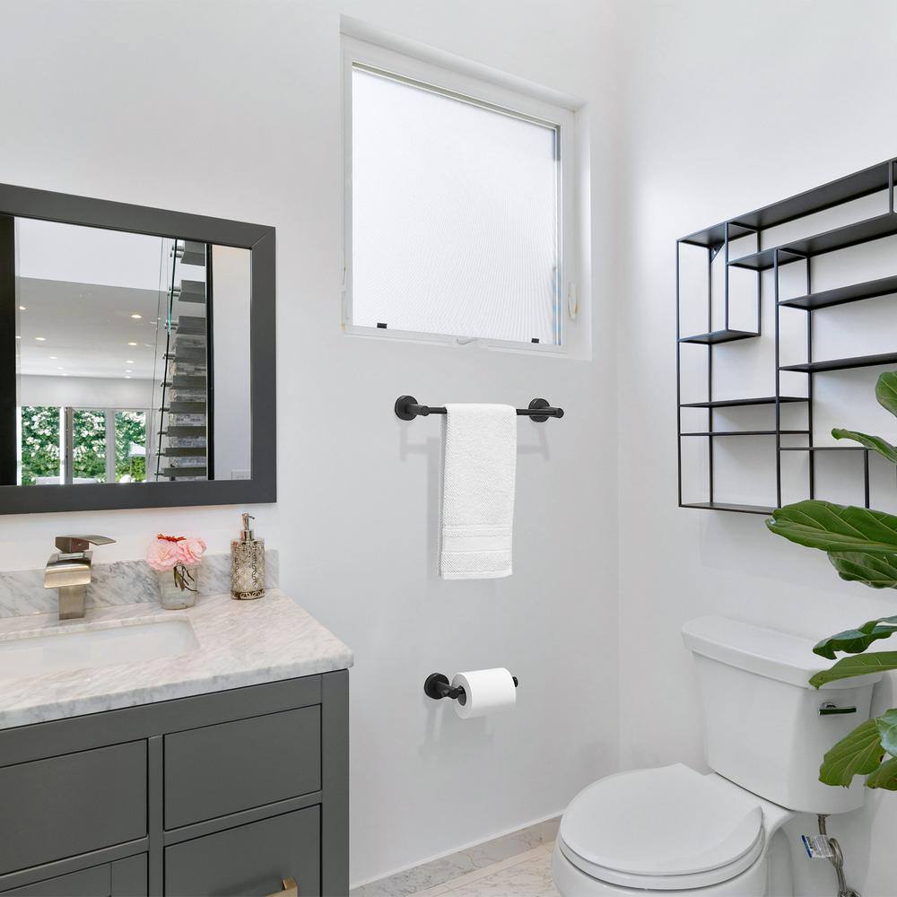 Matte Black 3-Piece Metal Bathroom Hardware Set