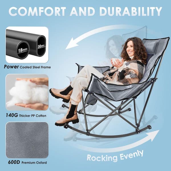 SEEUTEK Heated Rocking Camping Chair, 3-Level Dual Heating Zones