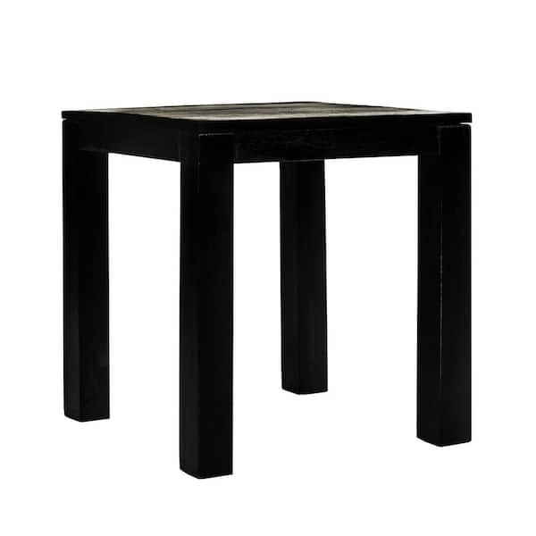 East At Main Parsons 20 in. Black Standard Square Mango Wood End Table
