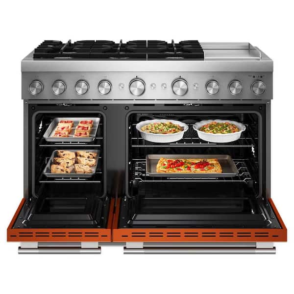 KitchenAid 48 in. 6 Burners Freestanding Double Oven Dual Fuel
