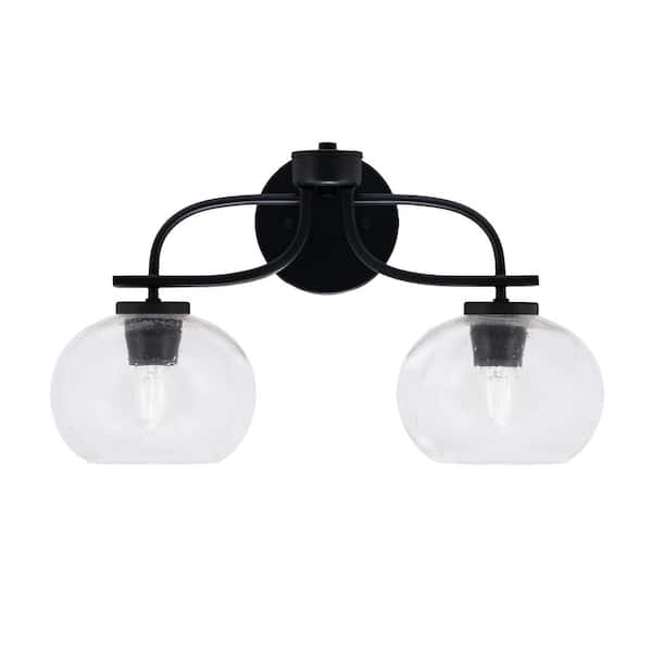 Unbranded Olympia 19 in. 2-Light Matte Black Vanity Light
