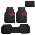 Burgundy Heavy Duty Liners Trimmable Touchdown Floor Mats - Universal Fit for Cars, SUVs, Vans and Trucks - Full Set