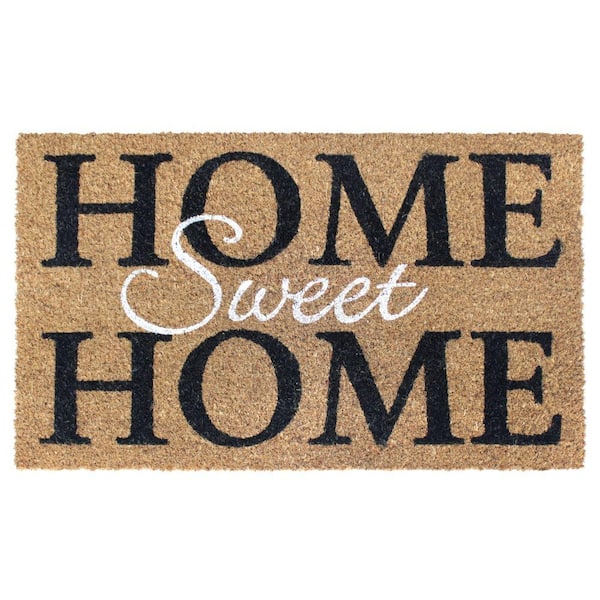 Northlight Natural Coir Rectangular Home Sweet Home Doormat 16 x 48