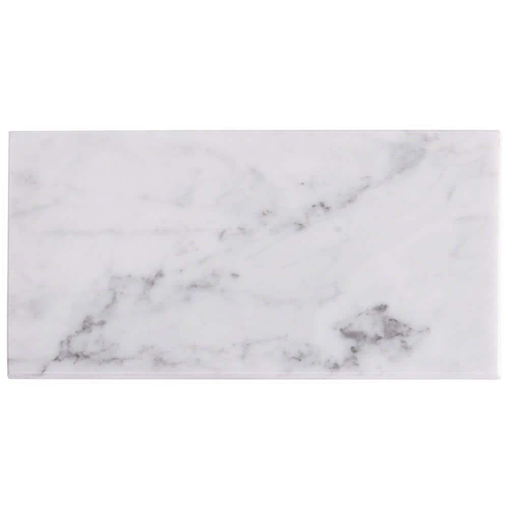 White Carrara Polished Marble Subway Tile for Floor & Wall