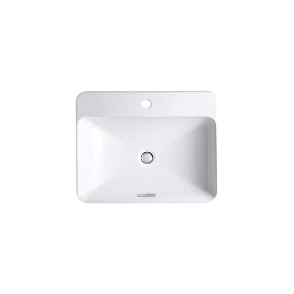 KOHLER - Vox 23 in. Rectangle Vitreous China Vessel Sink in White with Overflow Drain